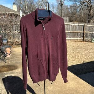 NWT Nautica s half zip pullover Burgundy Blue Cotton